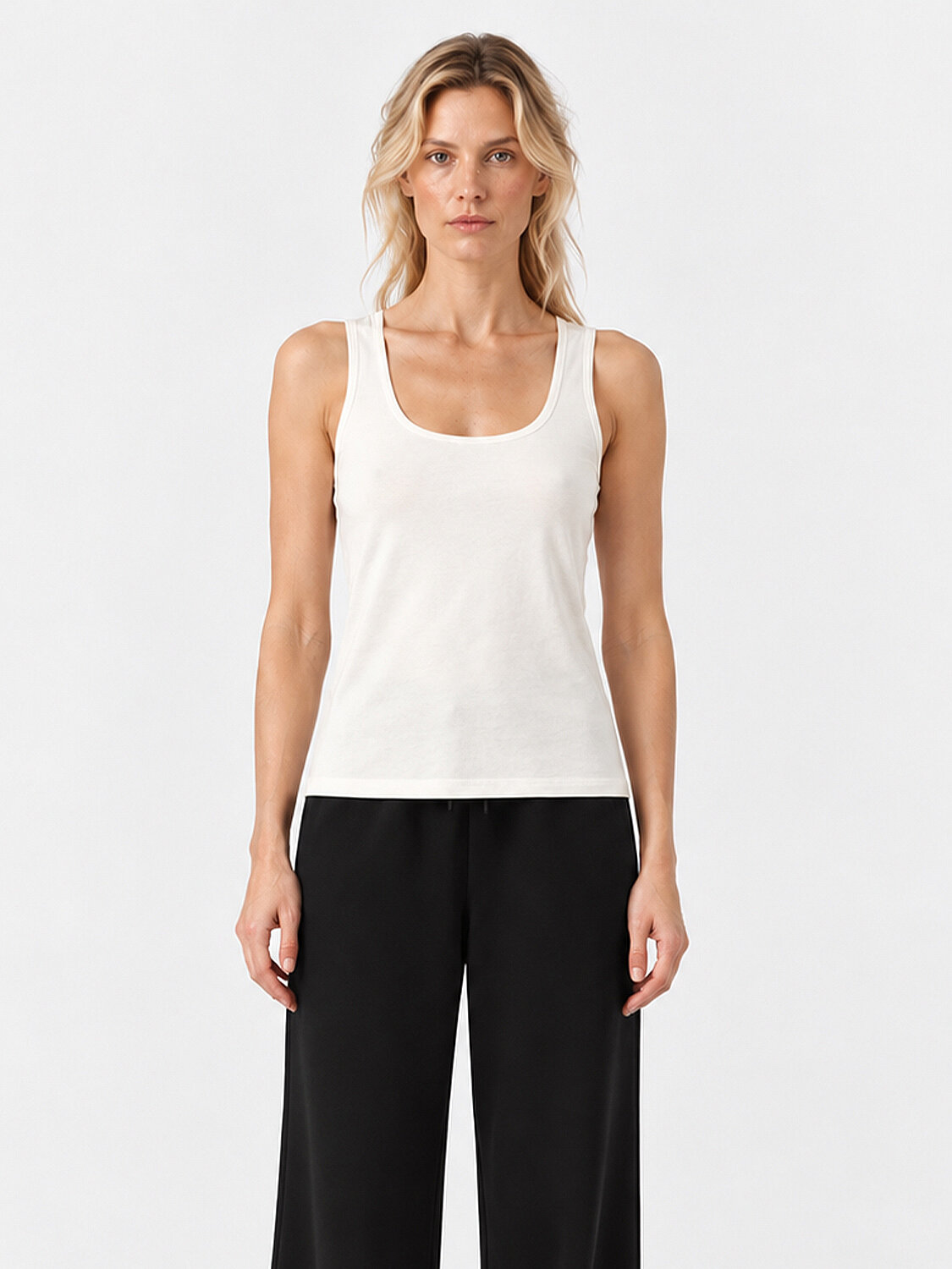 Ekru Slim Fit U Yaka Modal Atlet (1)