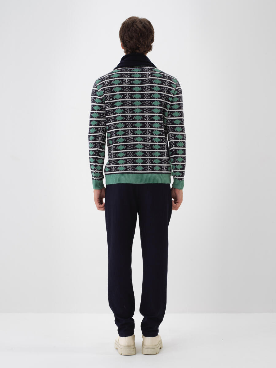 Lacivert Yumuşak Dokulu Standart Fit Atkı - 4