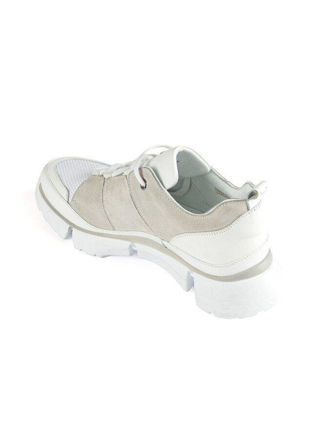 Beyaz Bağcıklı Deri Ayakkabı - Xint
