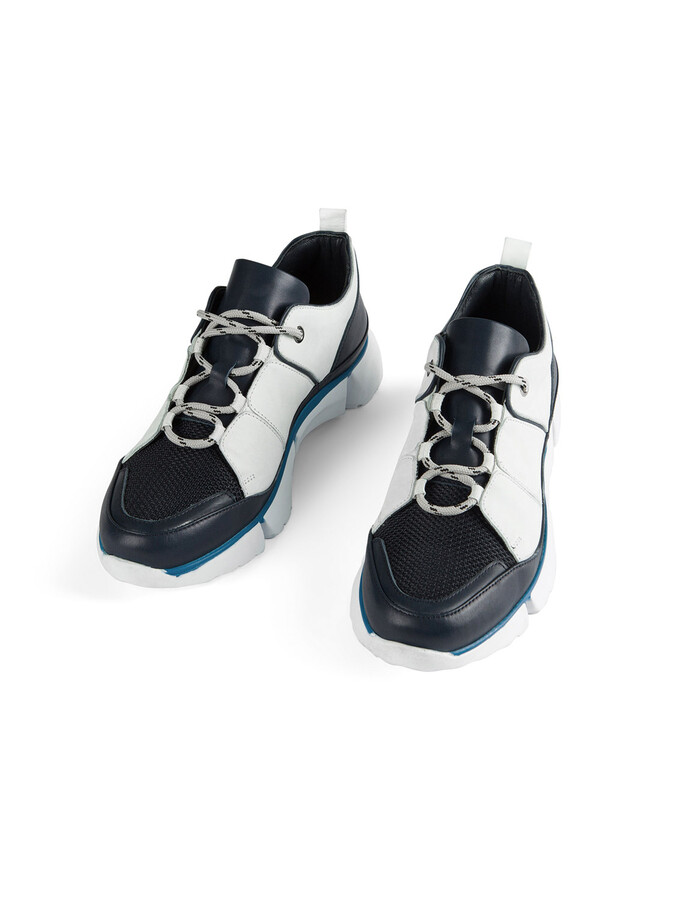 Lacivert Bağcıklı Deri Ayakkabı - Xint