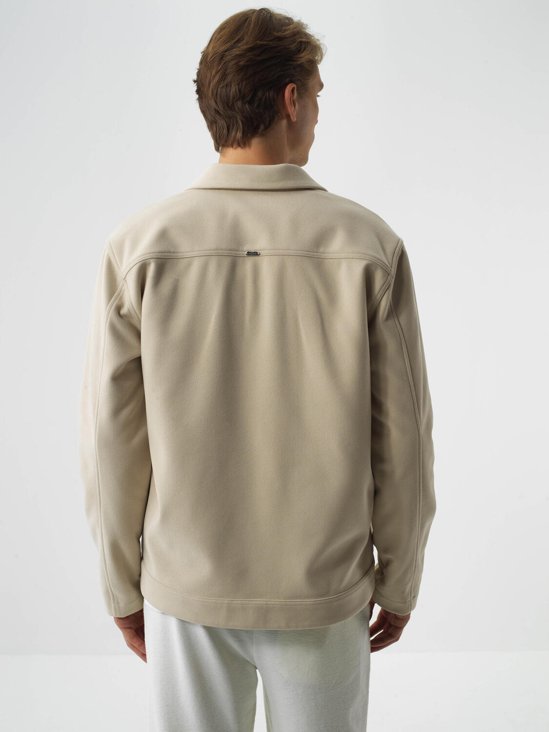 Bej Esnek Dokulu Regular Fit Ceket - 4