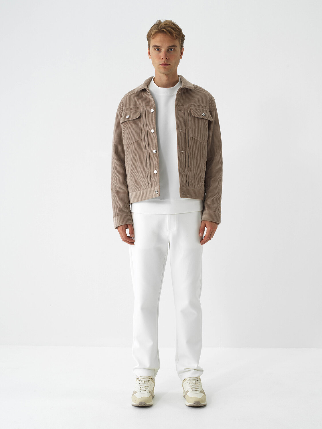 Bej Lüks Dokulu Soft Kadife Regular Fit Ceket - Xint