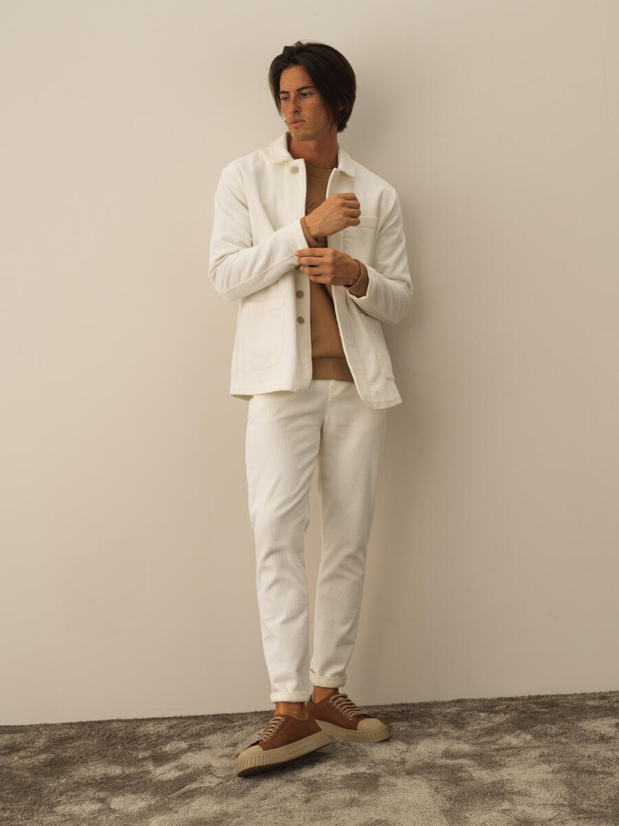 Ekru Pamuk Dokulu Regular Fit Ceket - 2