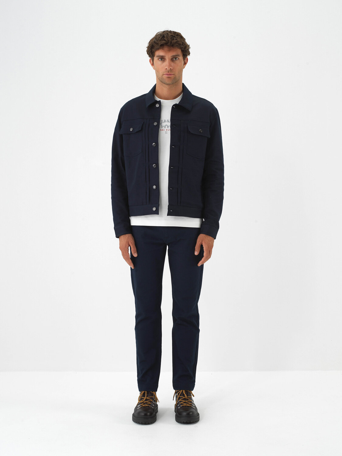 Lacivert Pamuk Dokulu Regular Fit Ceket - Xint