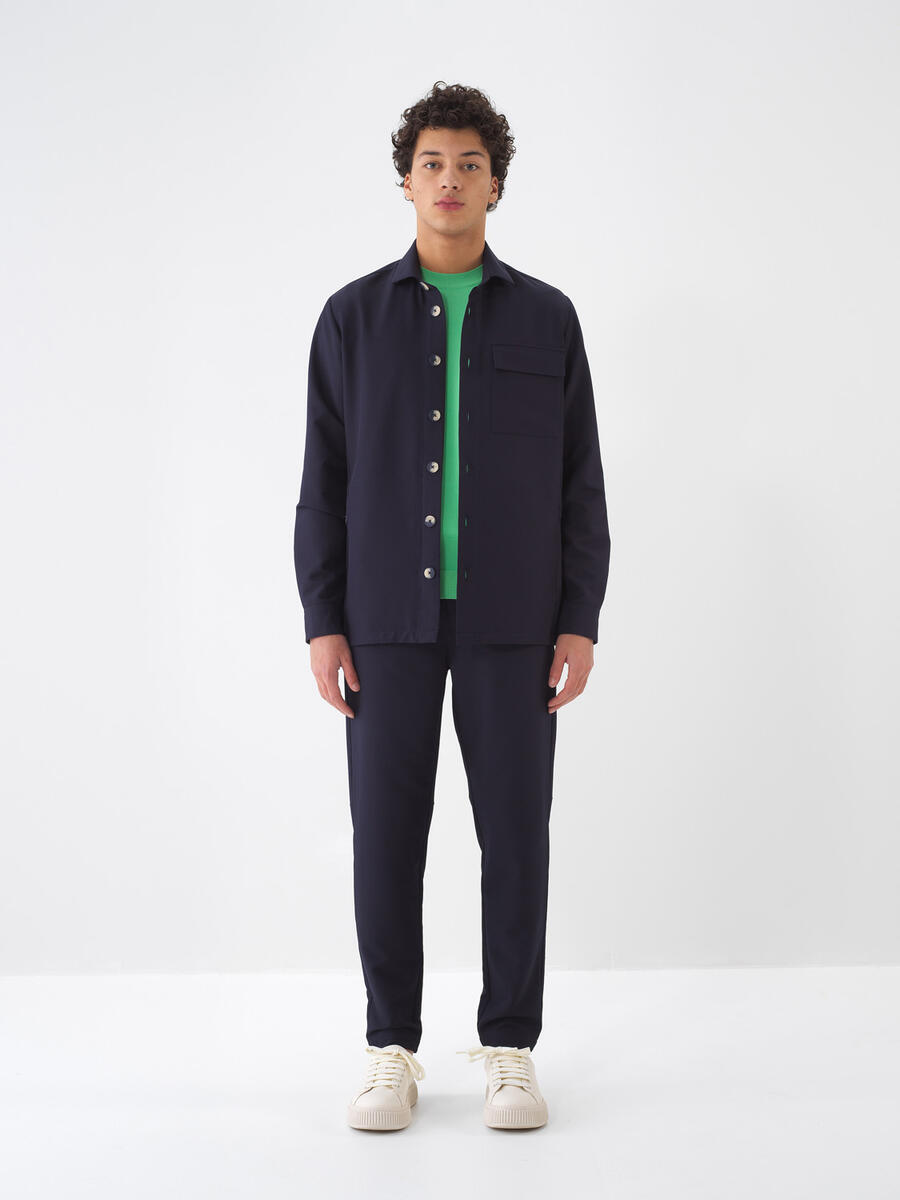 Lacivert Doğal Dökümlü Slim Fit Ceket - 2