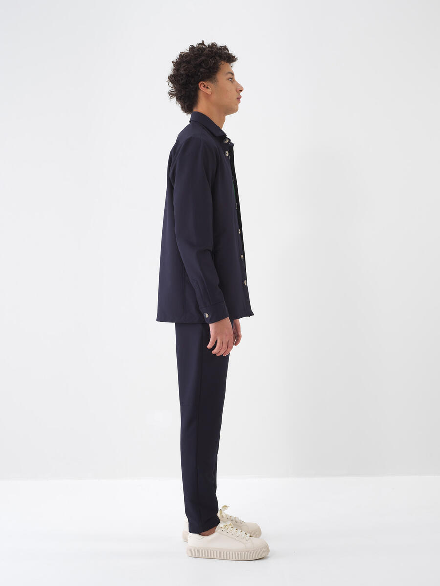 Lacivert Doğal Dökümlü Slim Fit Ceket - 3