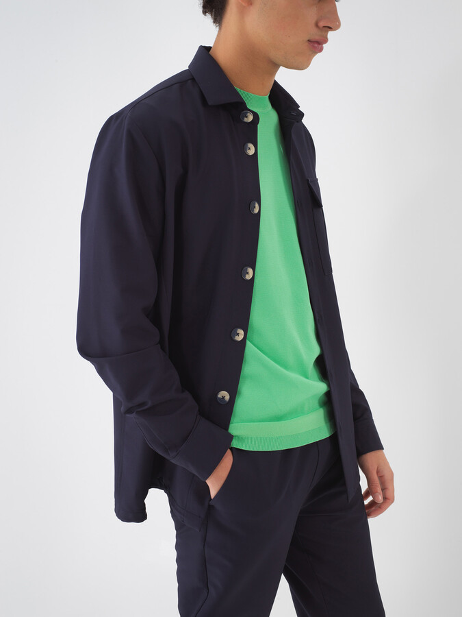 Lacivert Doğal Dökümlü Slim Fit Ceket