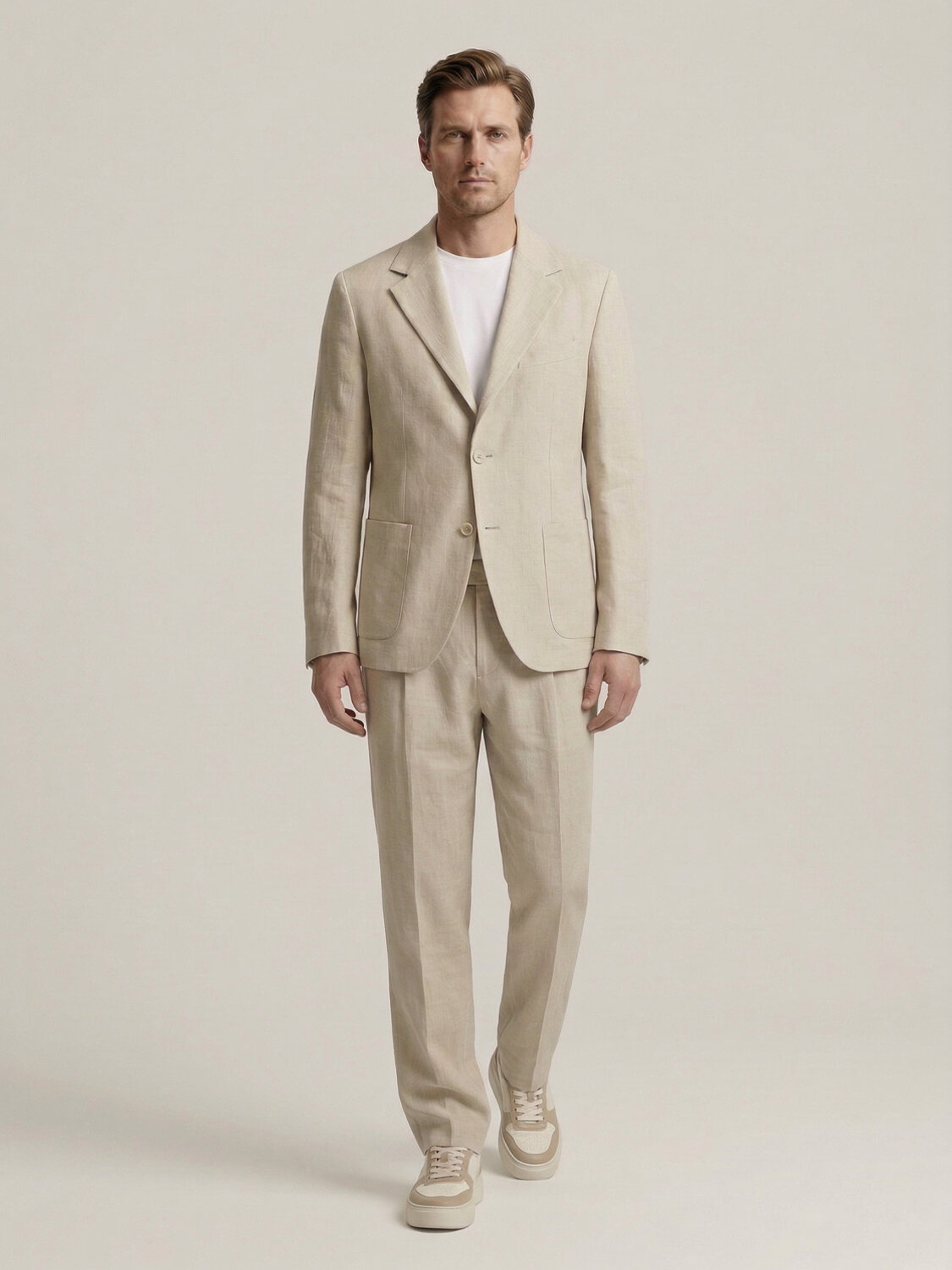 Naturel %100 Keten Regular Fit Ceket - 2