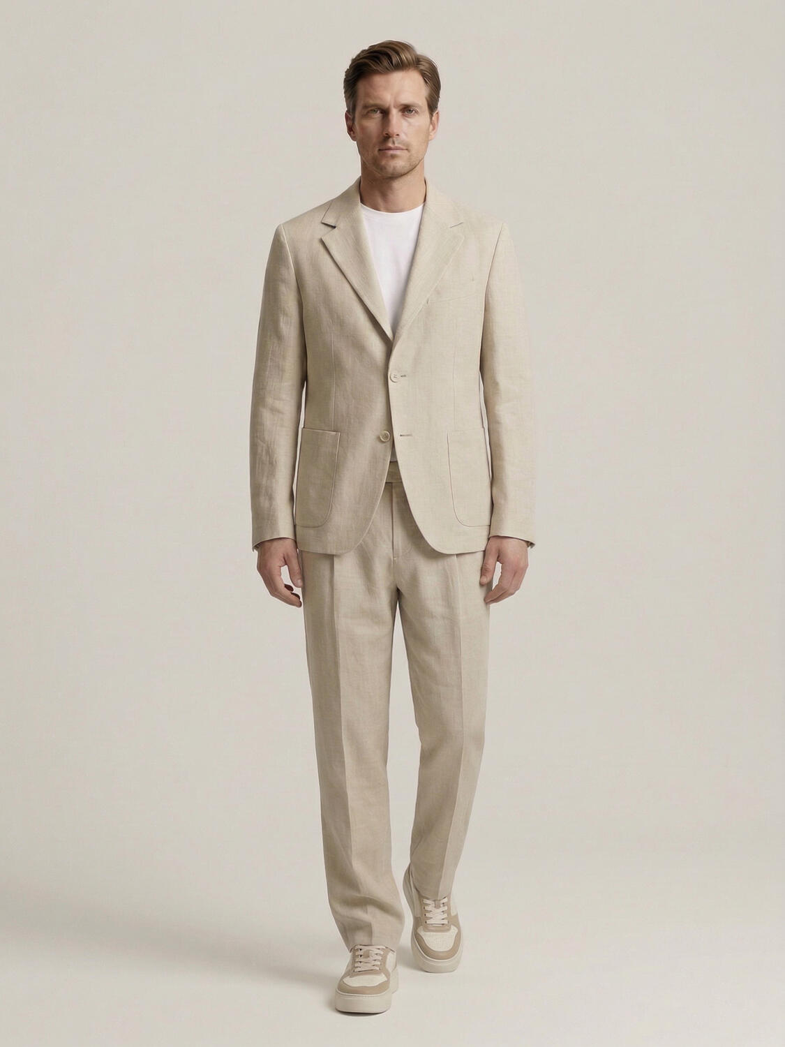 Naturel %100 Keten Regular Fit Ceket - 2