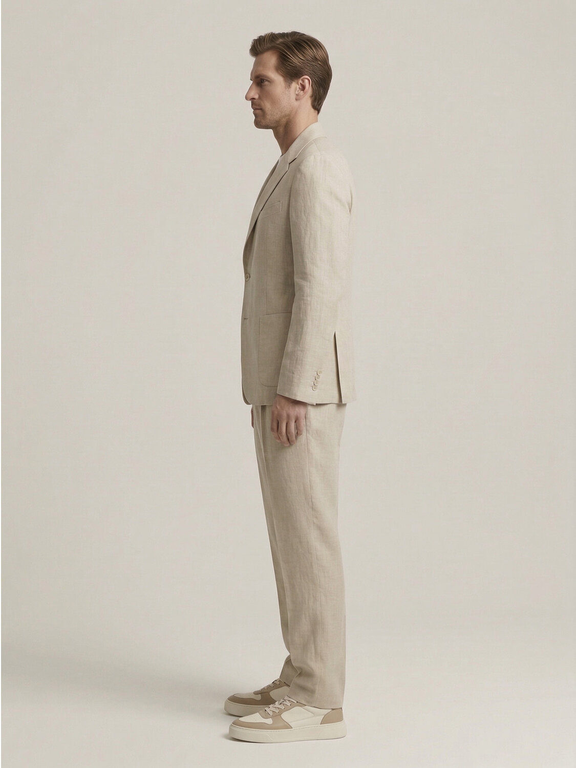Naturel %100 Keten Regular Fit Ceket - 3