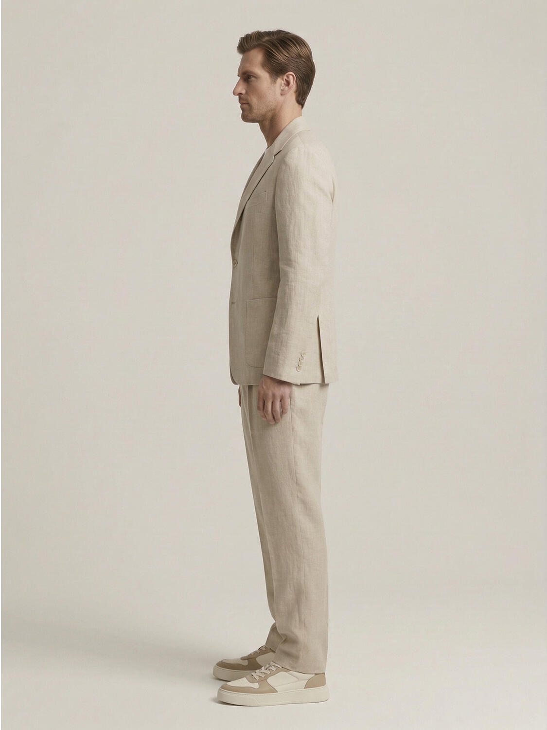 Naturel %100 Keten Regular Fit Ceket - 3