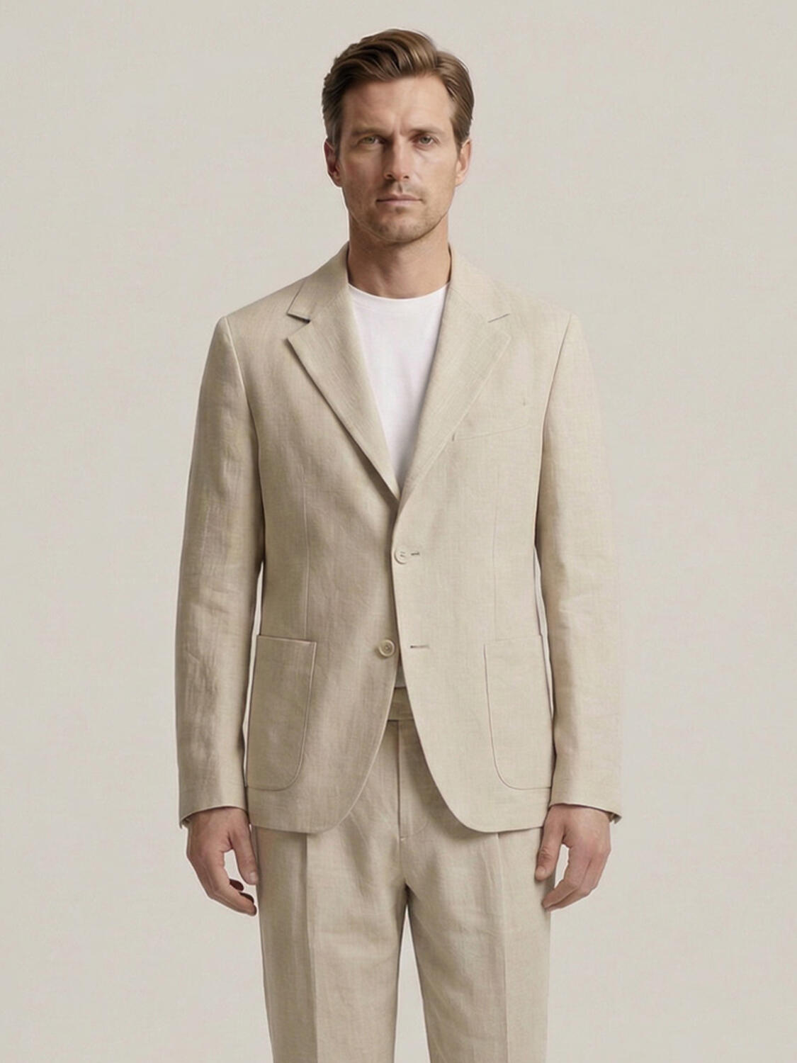 Naturel %100 Keten Regular Fit Ceket - 1