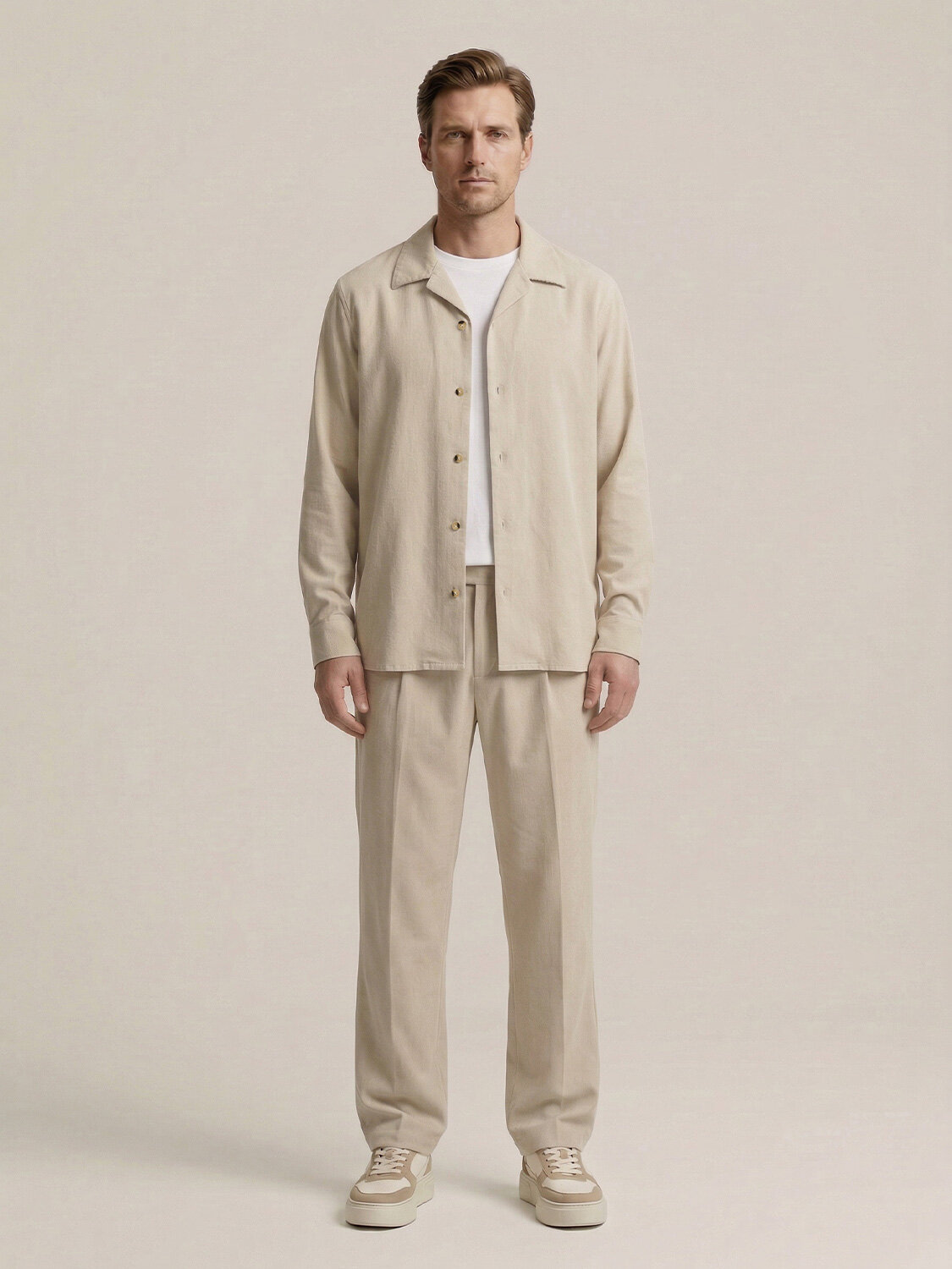 Naturel Keten Karışımlı Regular Fit Ceket - 4