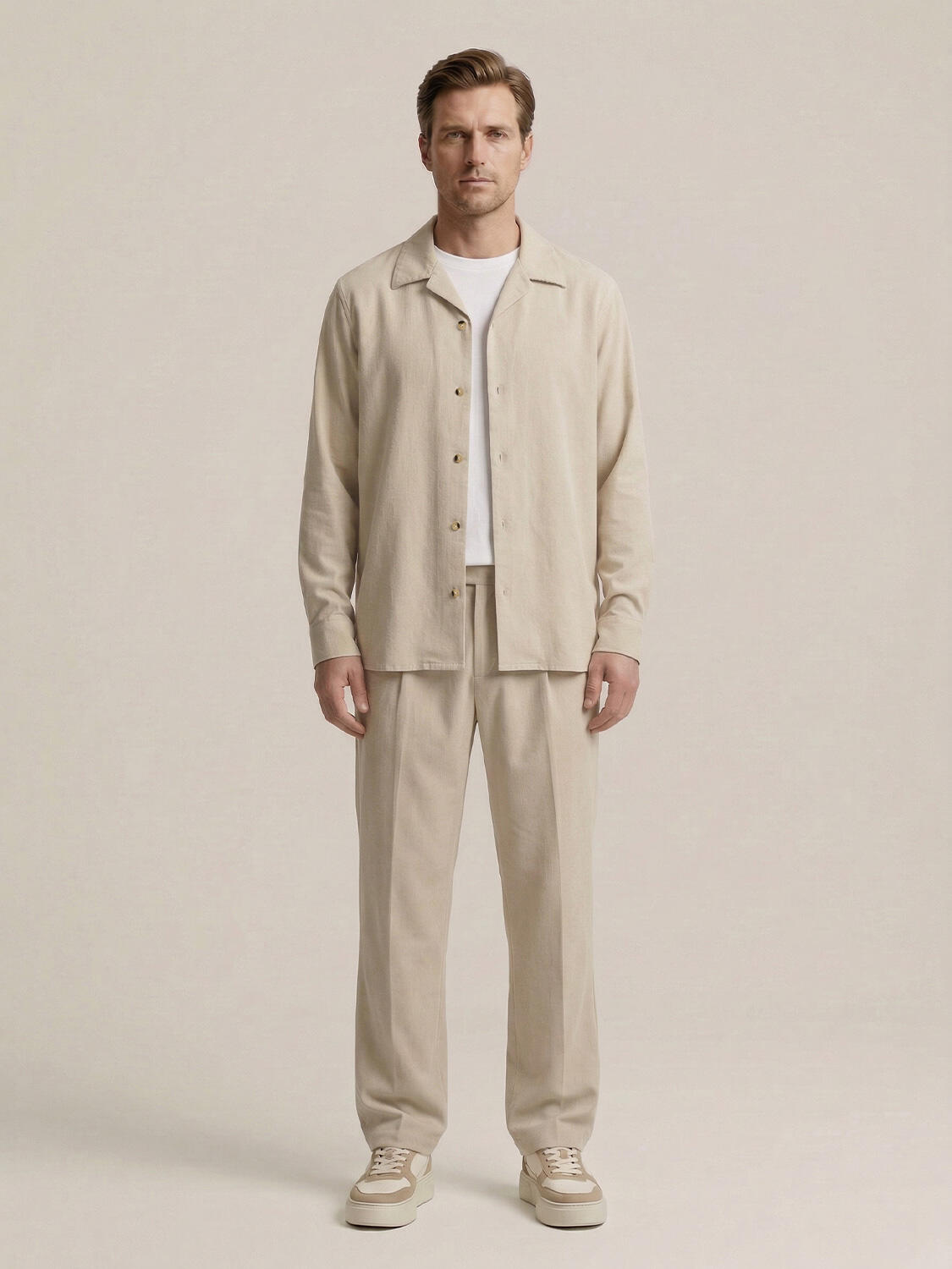 Naturel Keten Karışımlı Regular Fit Ceket - 4