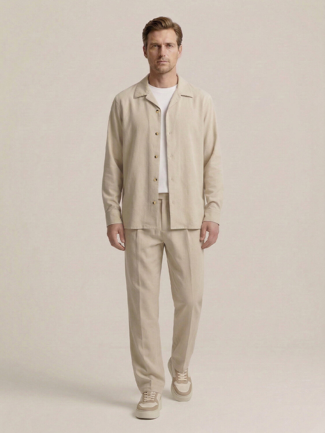 Naturel Keten Karışımlı Regular Fit Ceket (1)