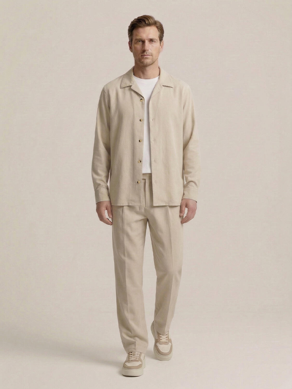 Naturel Keten Karışımlı Regular Fit Ceket - 2