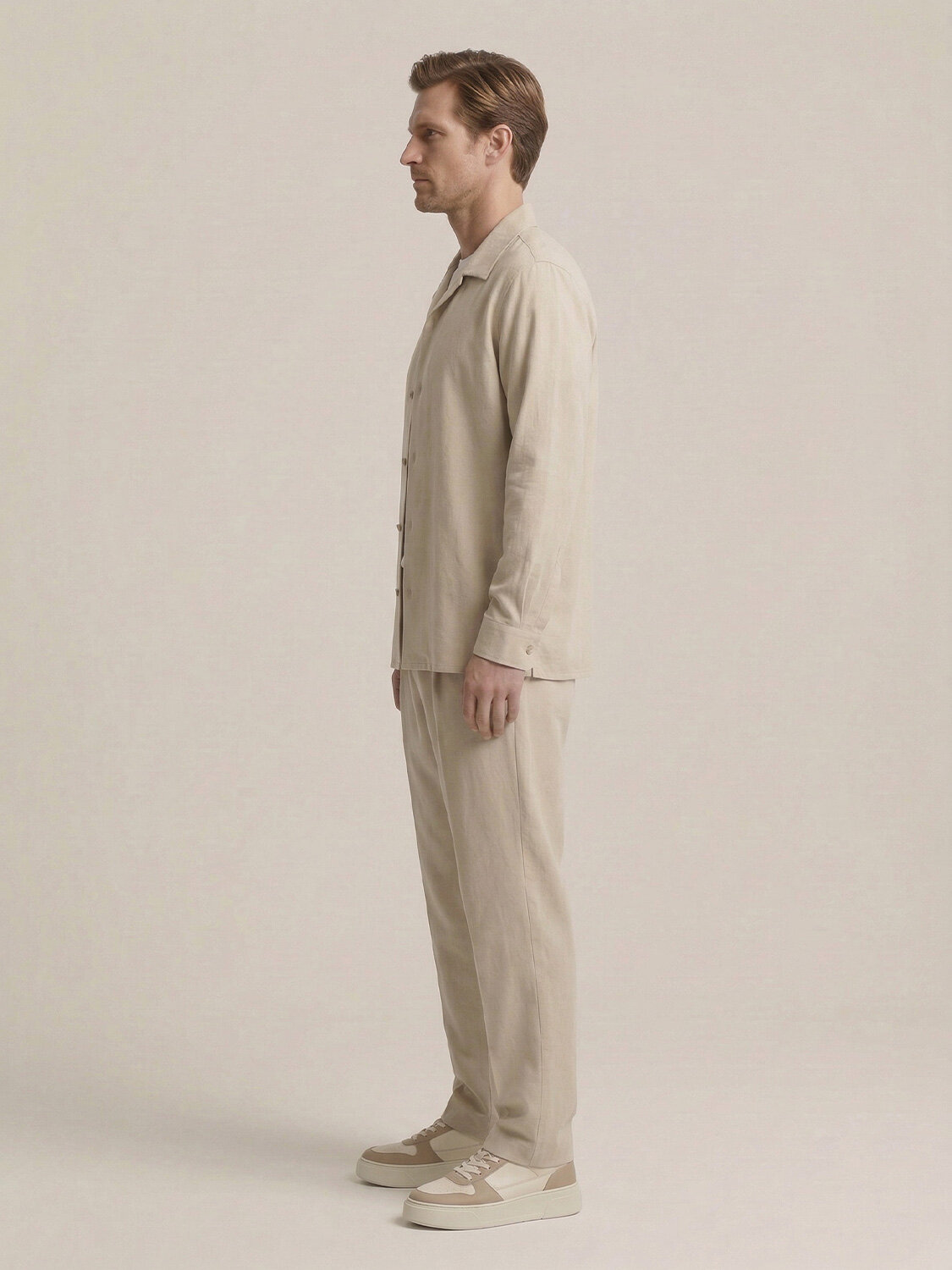 Naturel Keten Karışımlı Regular Fit Ceket - 3