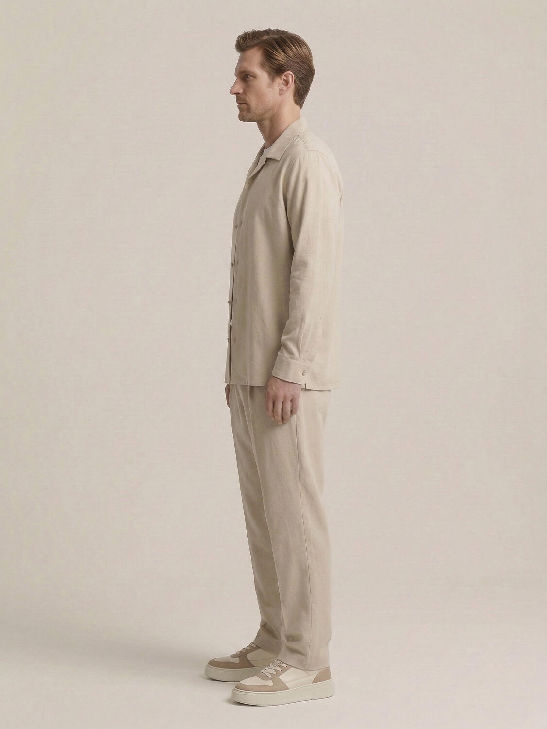 Naturel Keten Karışımlı Regular Fit Ceket - 3