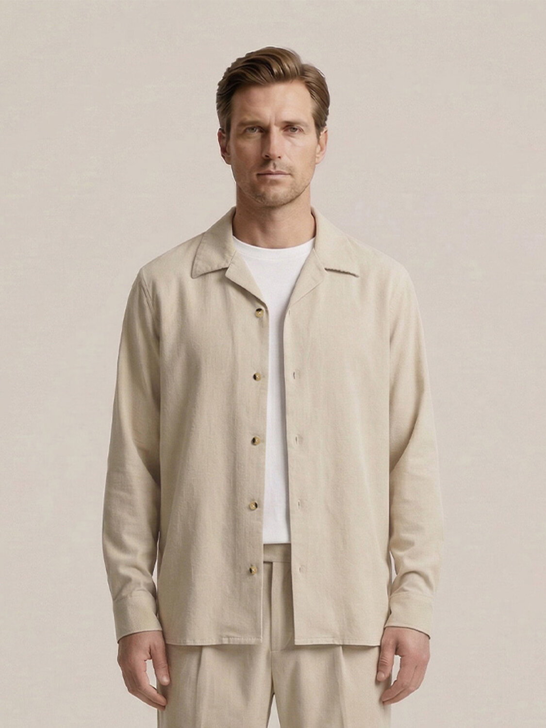 Naturel Keten Karışımlı Regular Fit Ceket