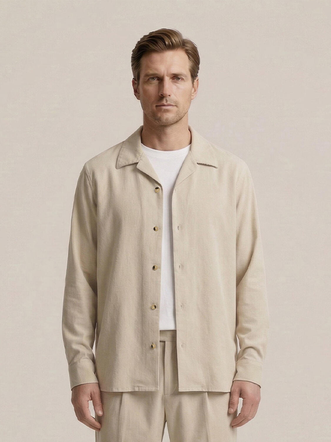 Naturel Keten Karışımlı Regular Fit Ceket - 1