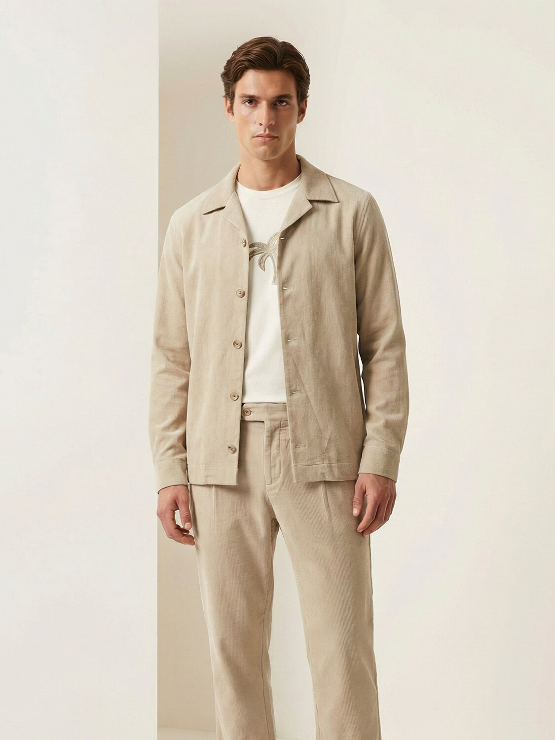 Naturel Keten Karışımlı Regular Fit Ceket
