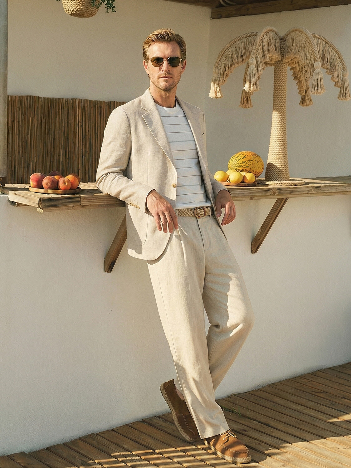 Naturel %100 Keten Regular Fit Ceket