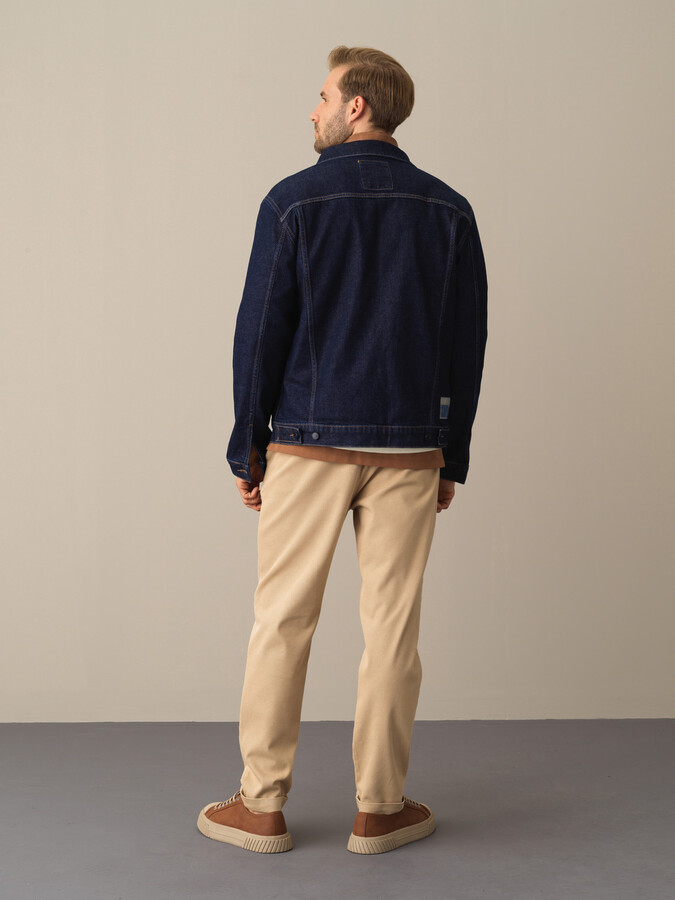 Lacivert Regular Fit Pamuklu Ceket - 4