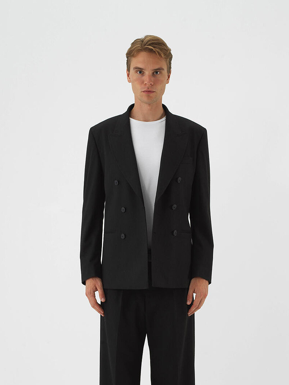 Siyah Regular Fit Kruvaze Ceket (1)