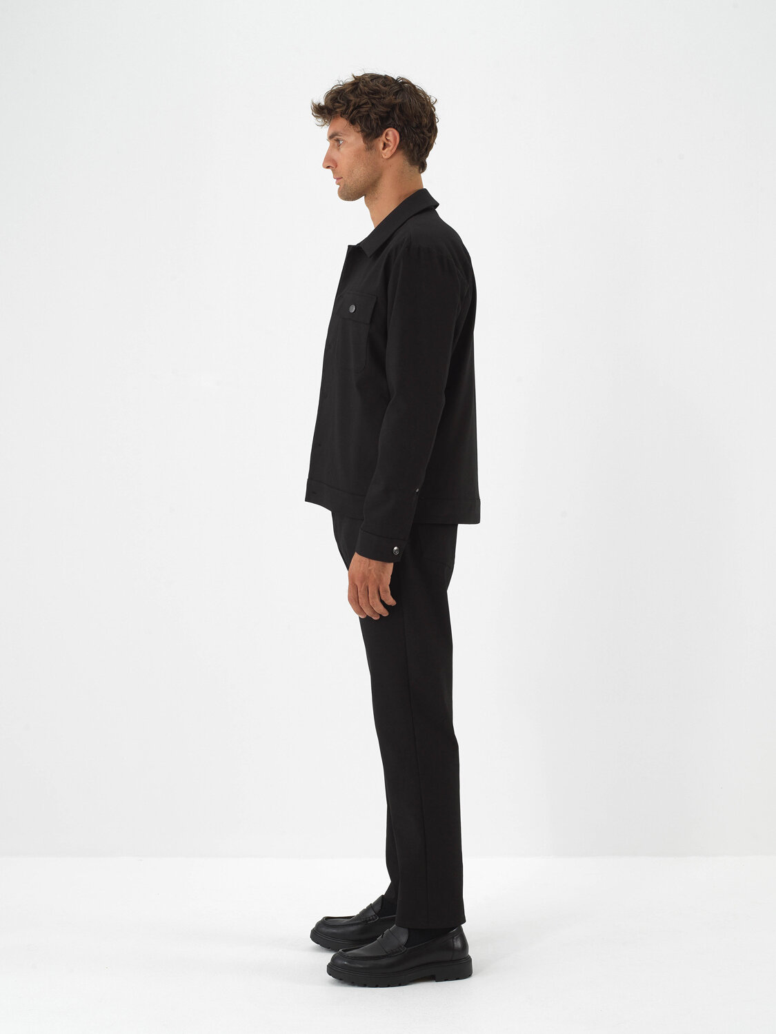 Siyah Pamuk Dokulu Regular Fit Ceket - Xint