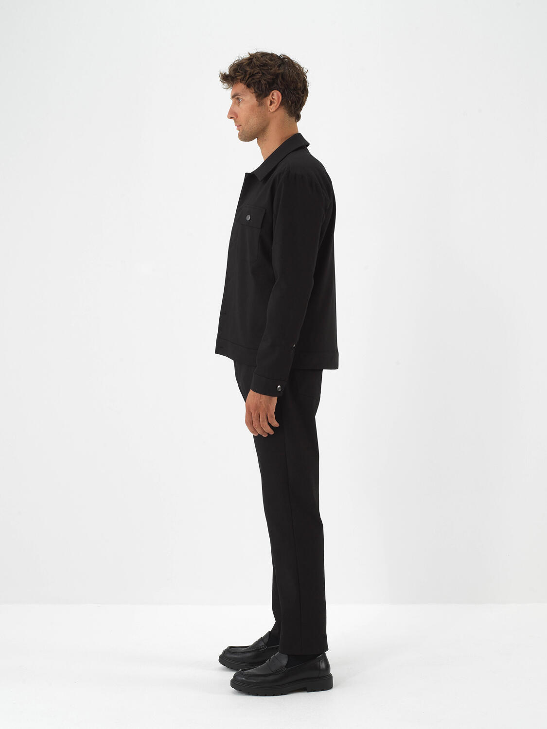 Siyah Pamuk Dokulu Regular Fit Ceket - 3