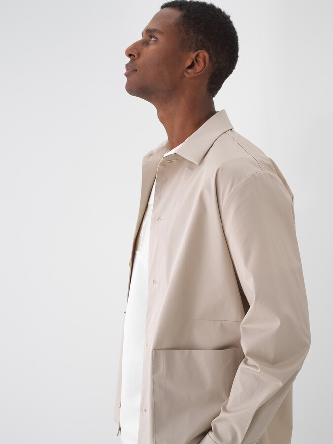 Taş Rengi Pamuk Dokulu Regular Fit Ceket