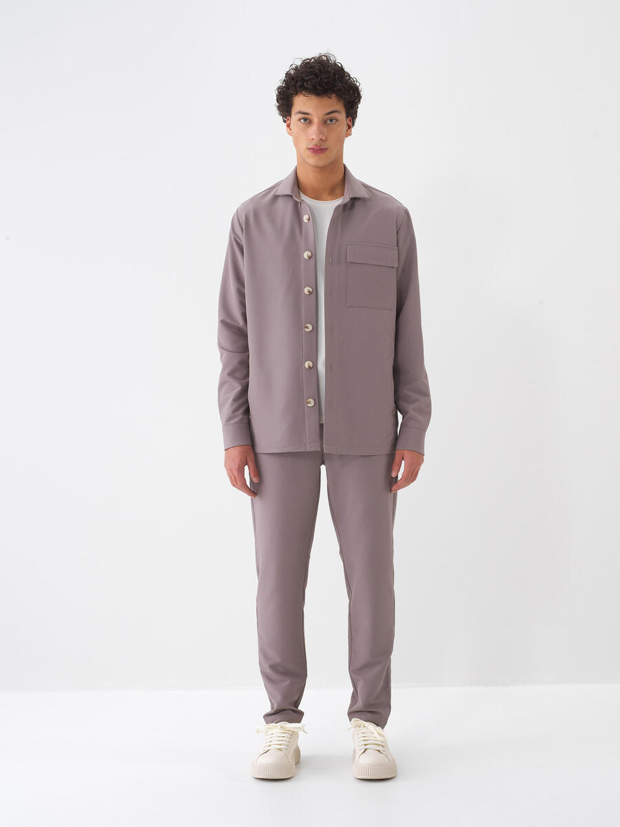 Taş Rengi Doğal Dökümlü Slim Fit Ceket (2)
