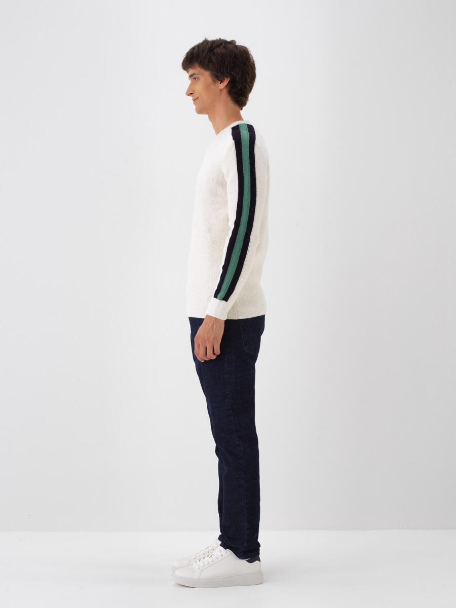 Lacivert Pamuk Dokulu Slim Fit Denim Pantolon - 2