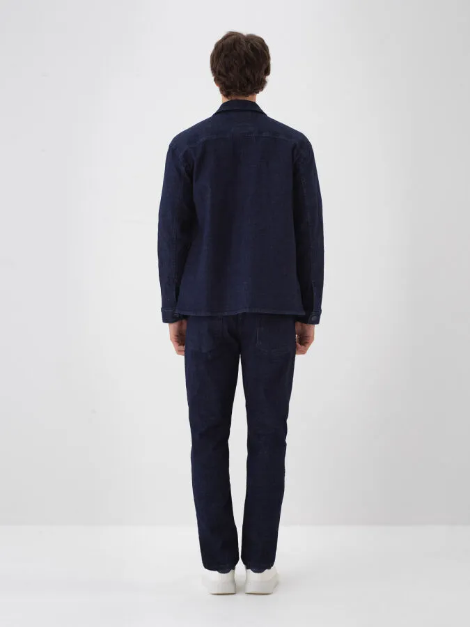 Lacivert Slim Fit Pamuklu Denim Pantolon - 6