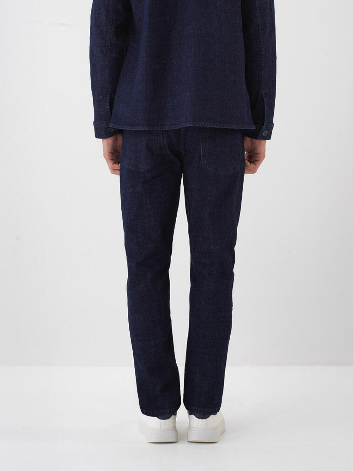 Lacivert Pamuk Dokulu Slim Fit Denim Pantolon - 3