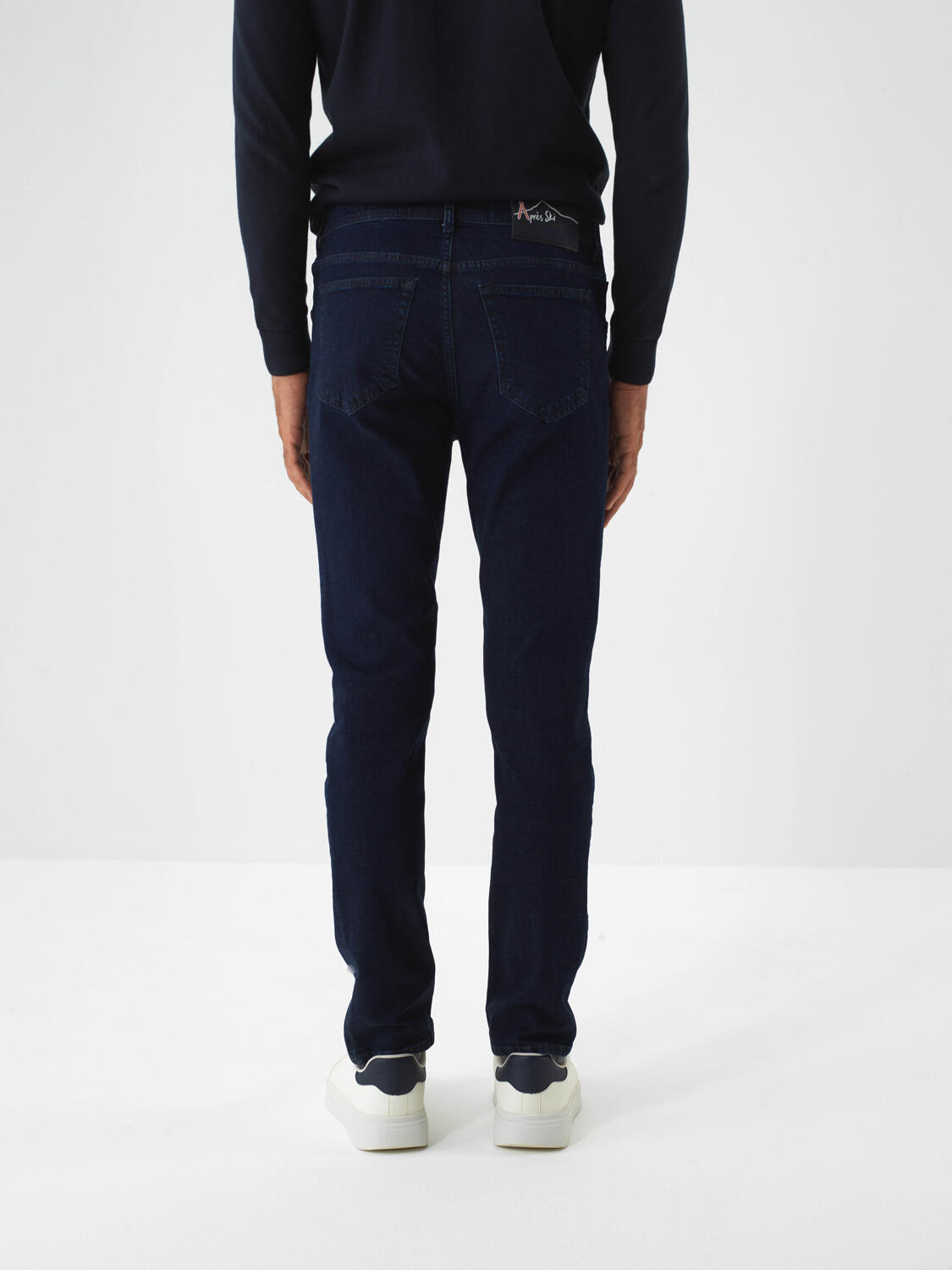 Lacivert Pamuk Dokulu Slim Fit Denim Pantolon - 5