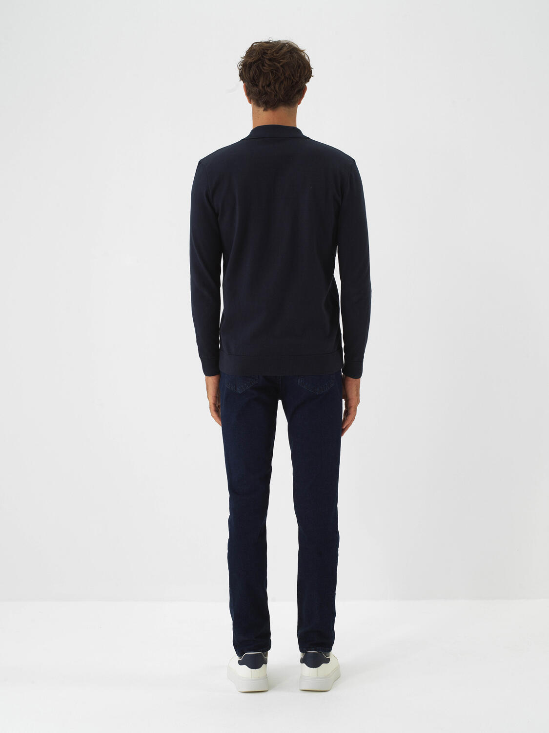 Lacivert Pamuk Dokulu Slim Fit Denim Pantolon - 6