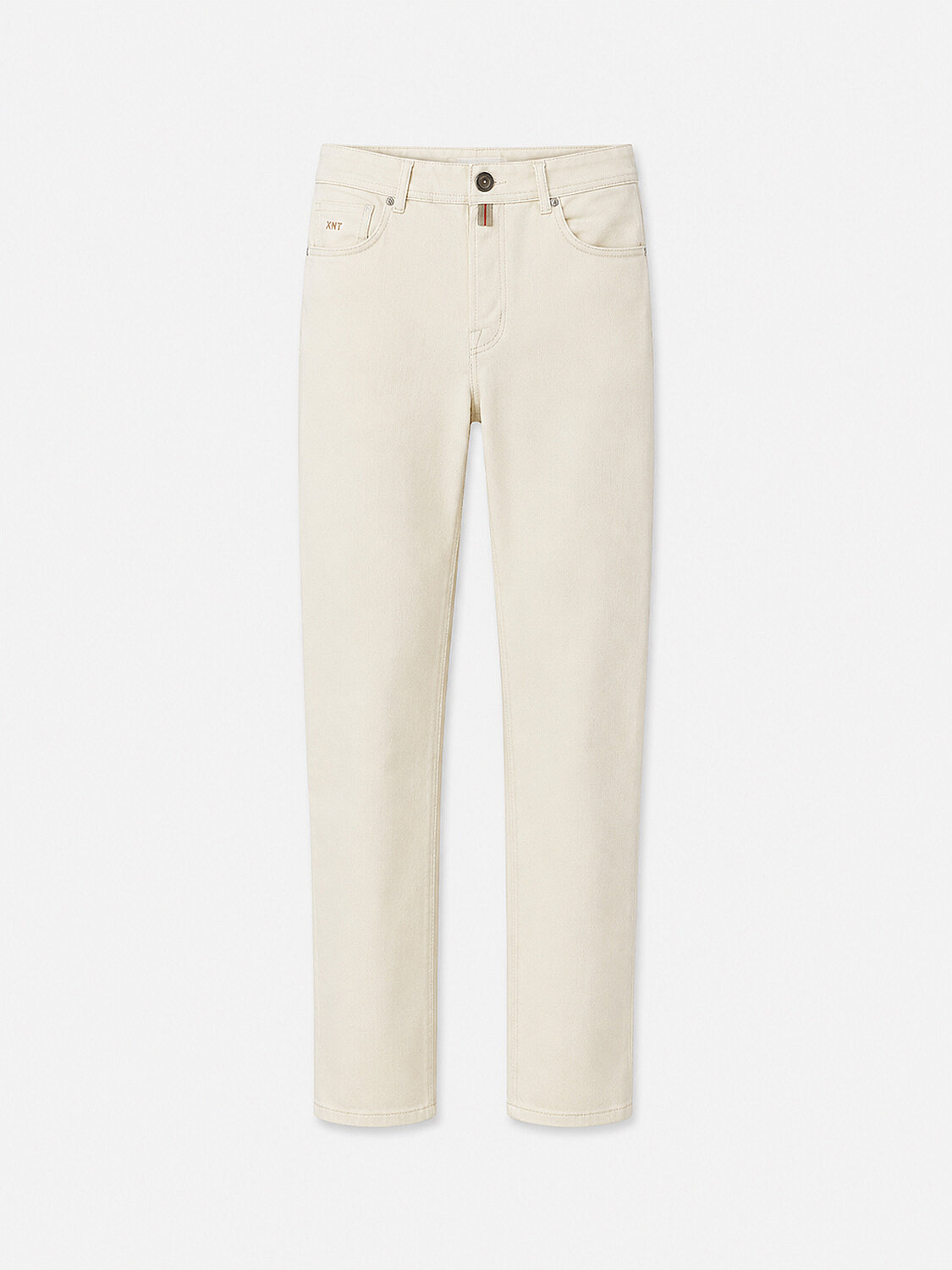 Naturel Pamuk Dokulu Slim Fit Denim Pantolon - 1