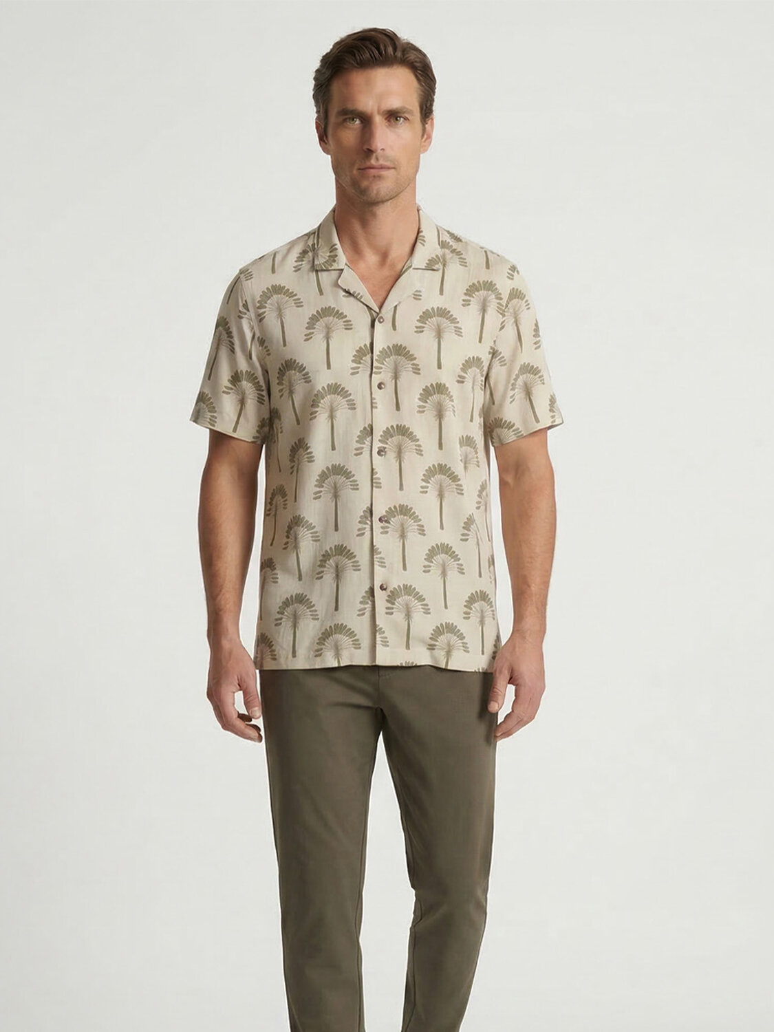 Bej Modal Karışımlı Regular Fit Gömlek - 1