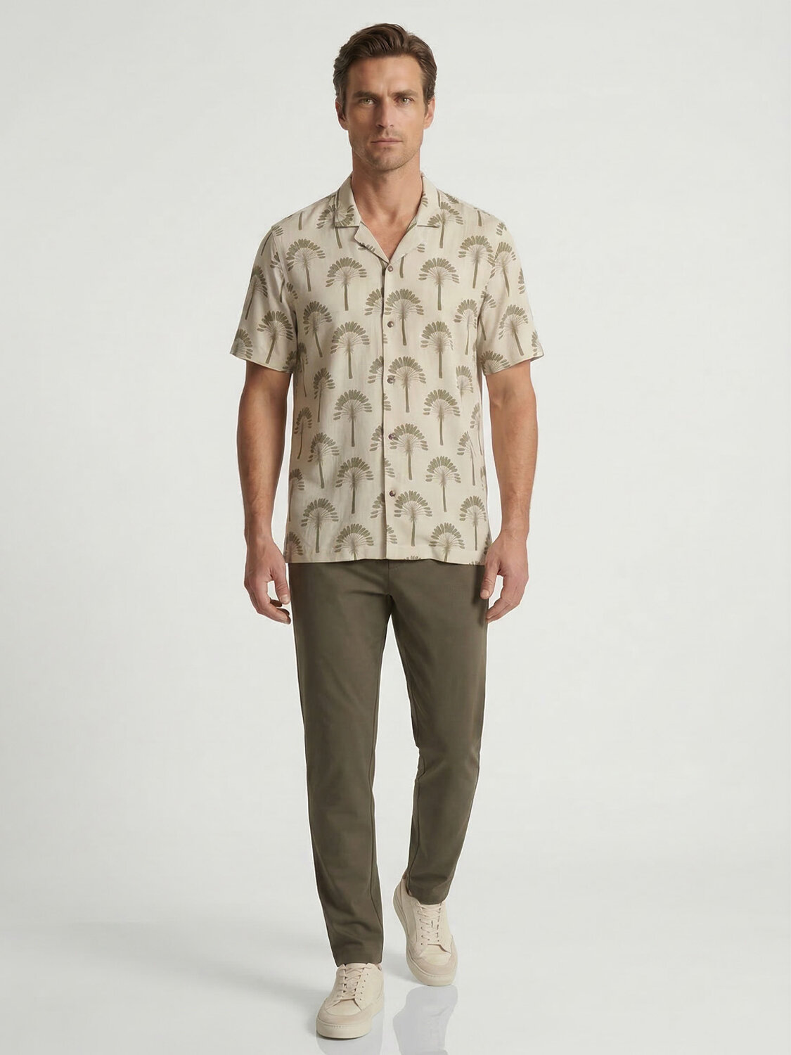 Bej Modal Karışımlı Regular Fit Gömlek (1)