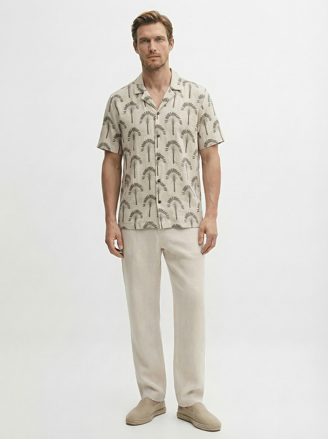 Bej Modal Karışımlı Regular Fit Gömlek (1)