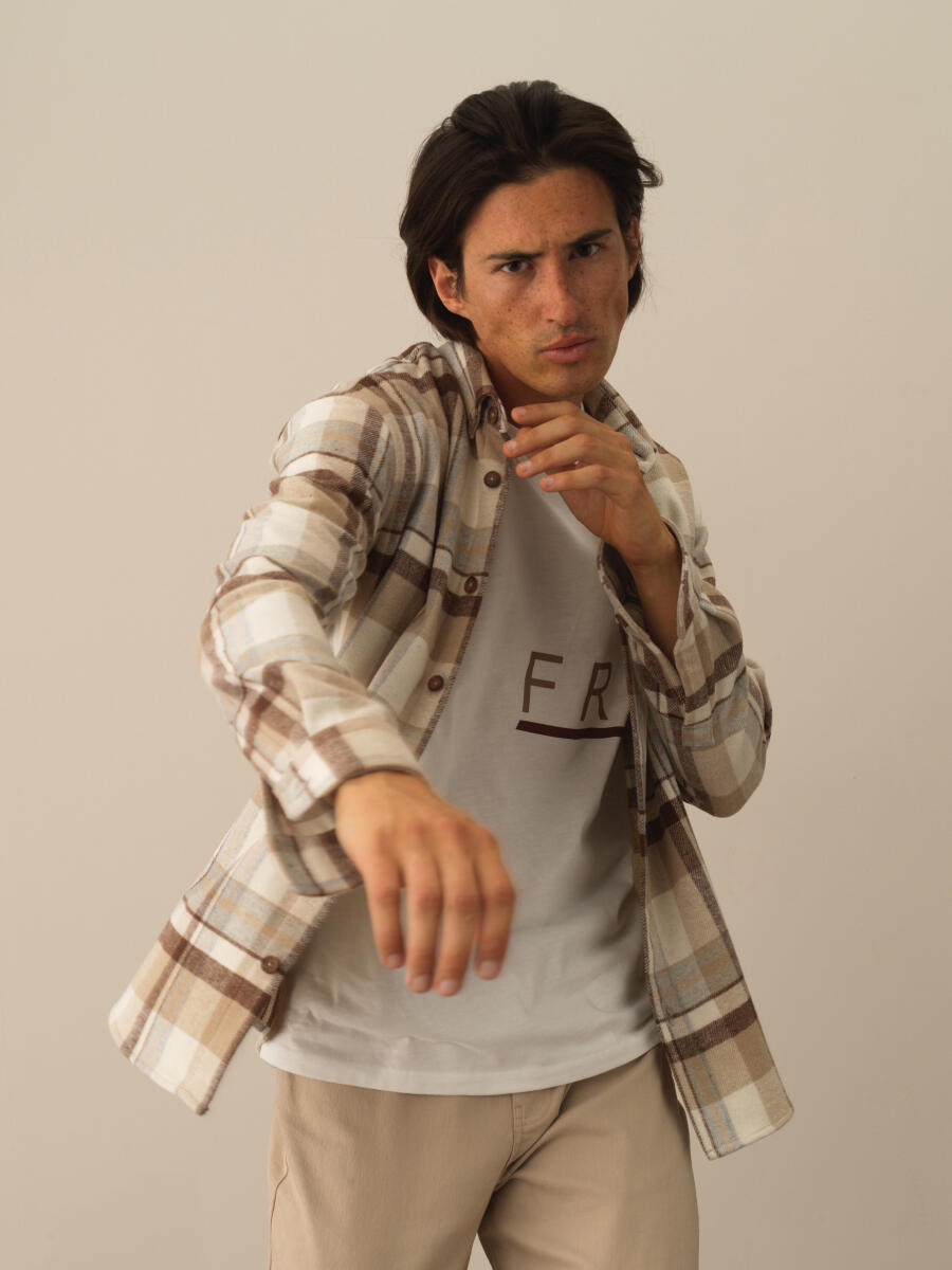 Bej Pamuk Dokulu Regular Fit Gömlek - 3