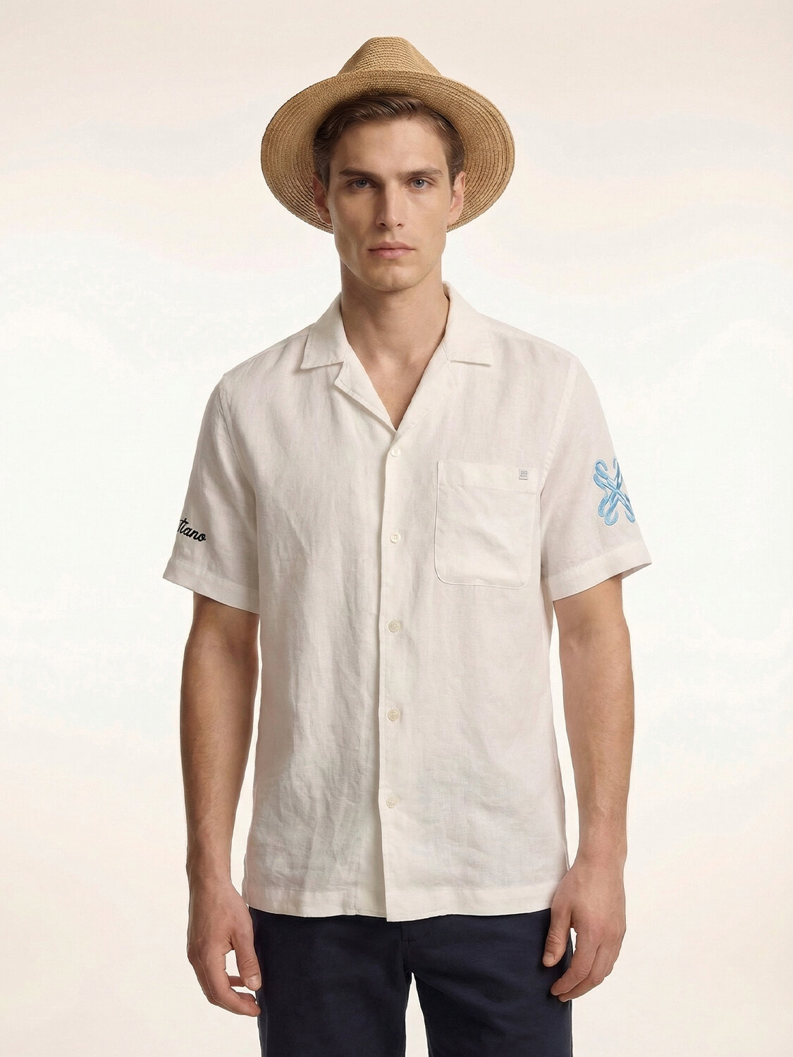 Beyaz %100 Keten Regular Fit Gömlek