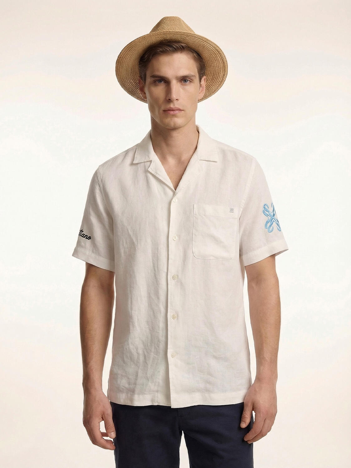 Beyaz %100 Keten Regular Fit Gömlek - 1