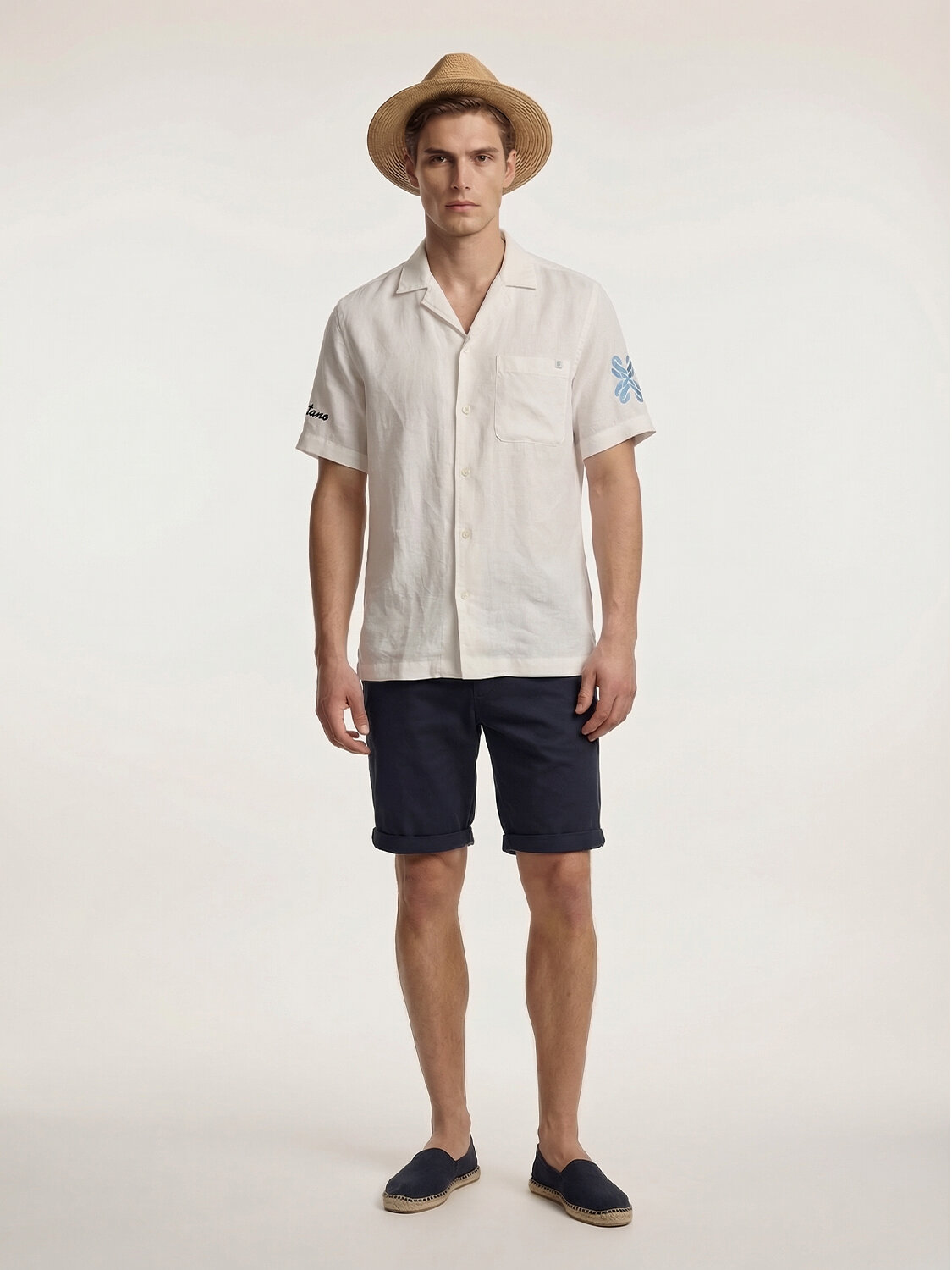 Beyaz %100 Keten Regular Fit Gömlek (1)