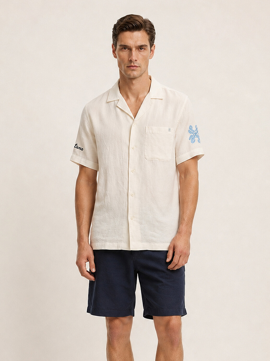 Beyaz %100 Keten Regular Fit Gömlek (1)
