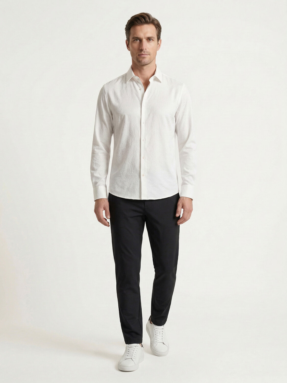 Beyaz Modal Karışımlı Regular Fit Gömlek (1)