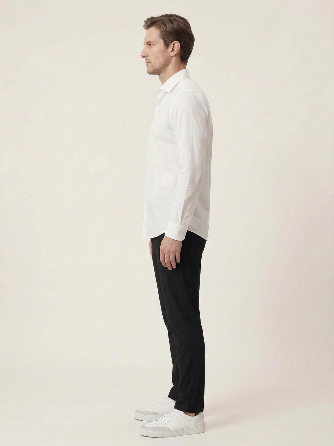 Beyaz Pamuk Dokulu Slim Fit Gömlek - 3