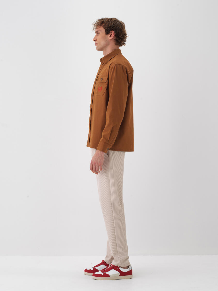 Camel Pamuk Dokulu Regular Fit Gömlek - 3