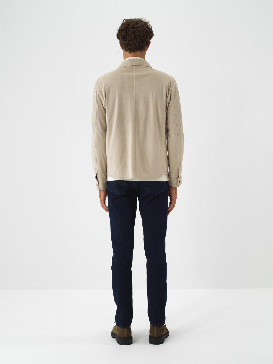 Bej Soft Touch Süet Görünüm Regular Fit Gömlek Ceket - Xint